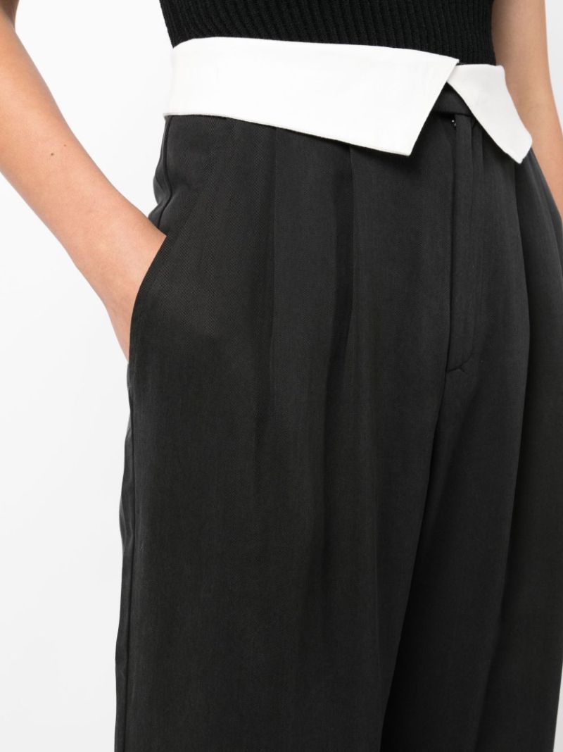 Black Straight-leg Tailored Trousers