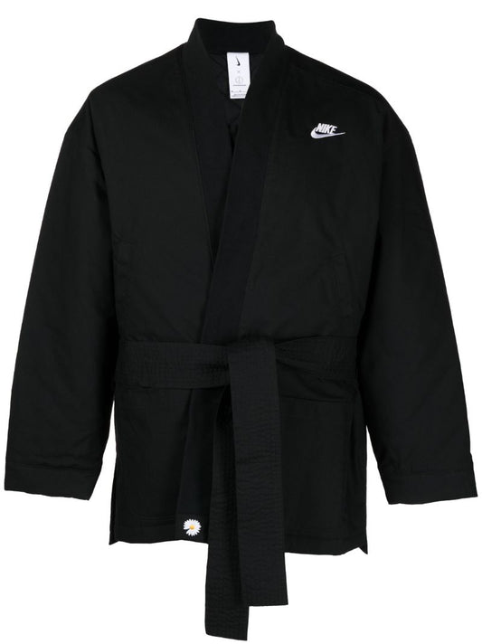 X Peaceminusone Black Padded Tie Waist Jacket
