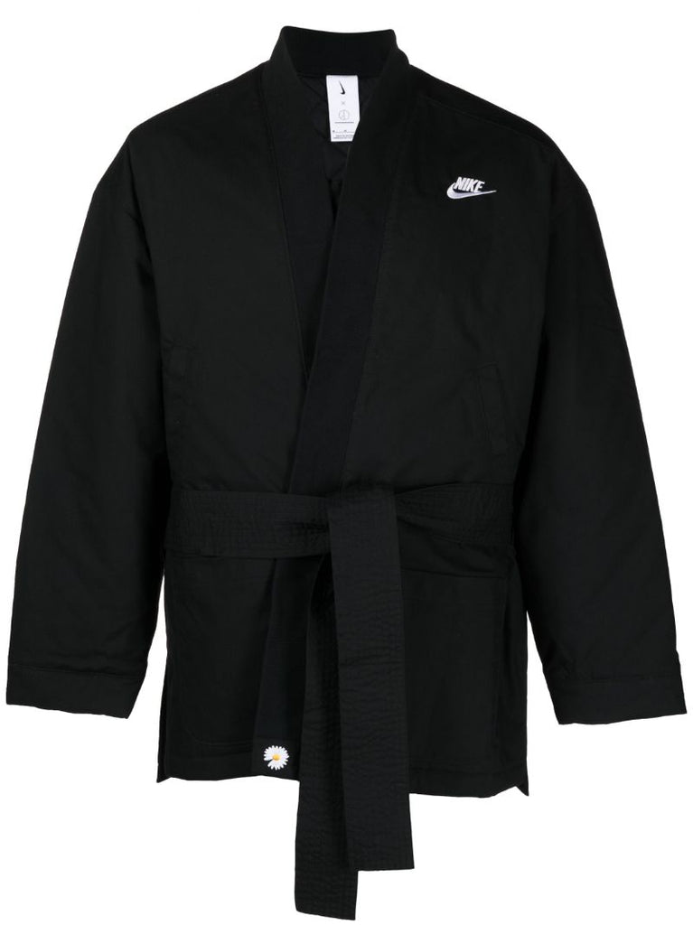 X Peaceminusone Black Padded Tie Waist Jacket