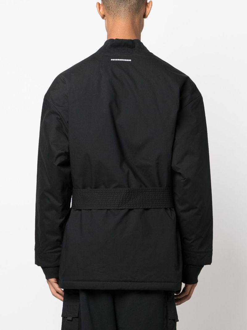 X Peaceminusone Black Padded Tie Waist Jacket