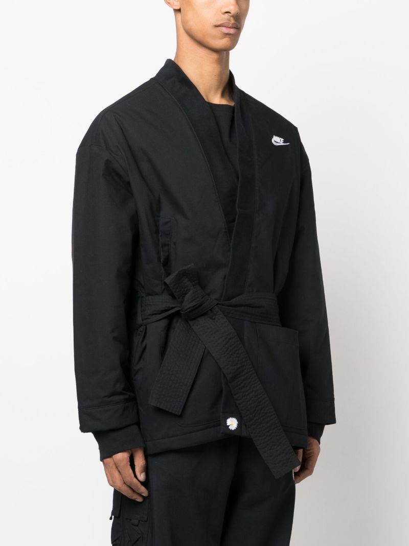 X Peaceminusone Black Padded Tie Waist Jacket