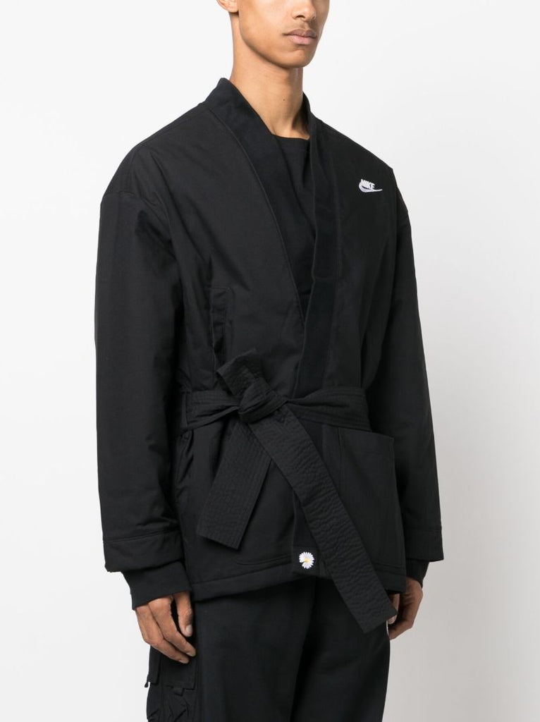 X Peaceminusone Black Padded Tie Waist Jacket