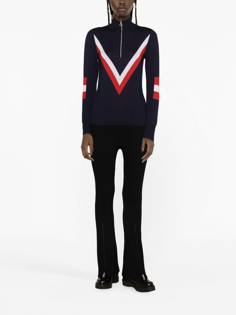 Blue Hafjell Chevron-intarsia Sweater