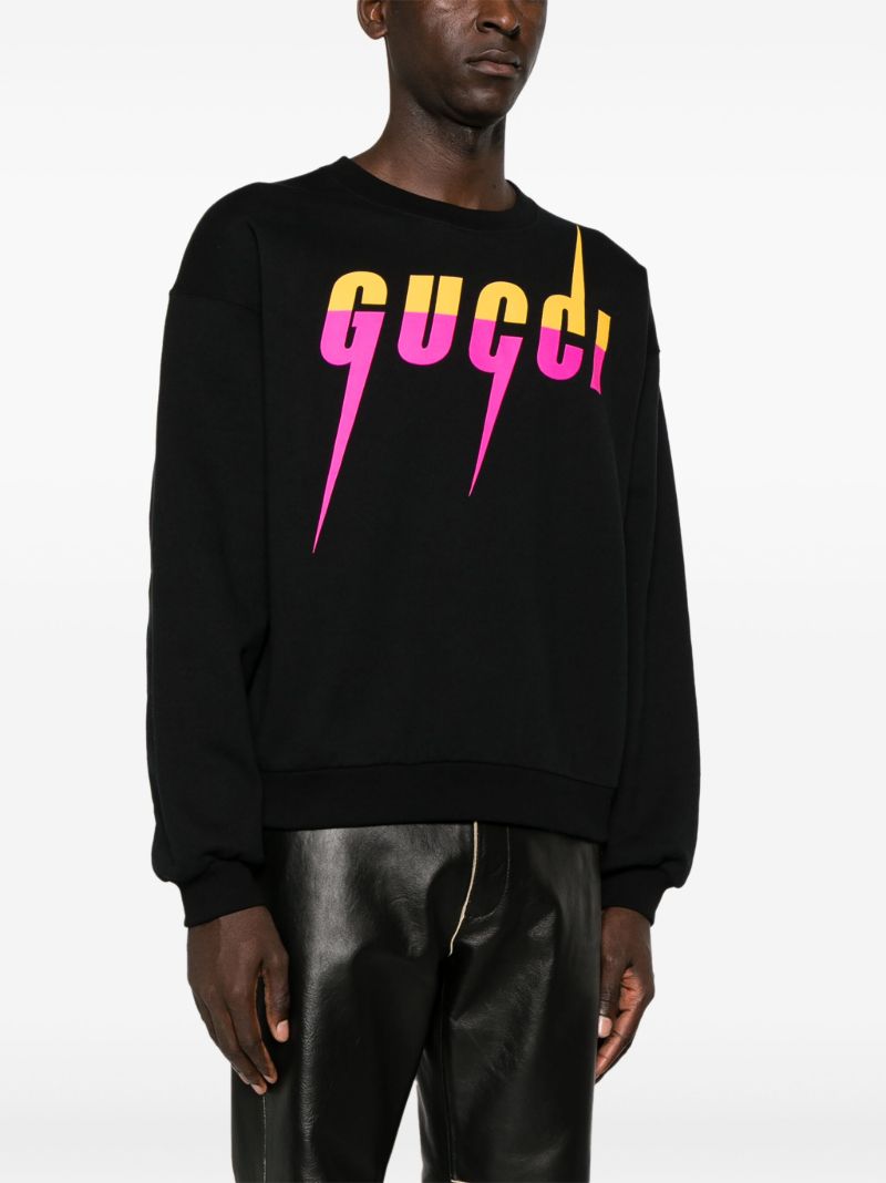 Black Logo Print Cotton Sweatshirt