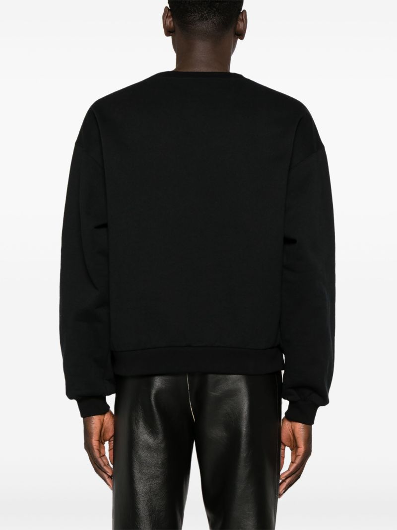 Black Logo Print Cotton Sweatshirt