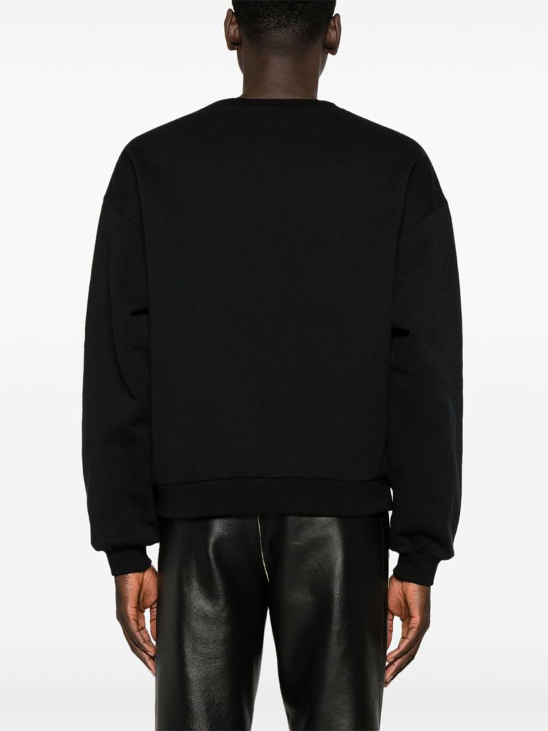 Black Logo Print Cotton Sweatshirt