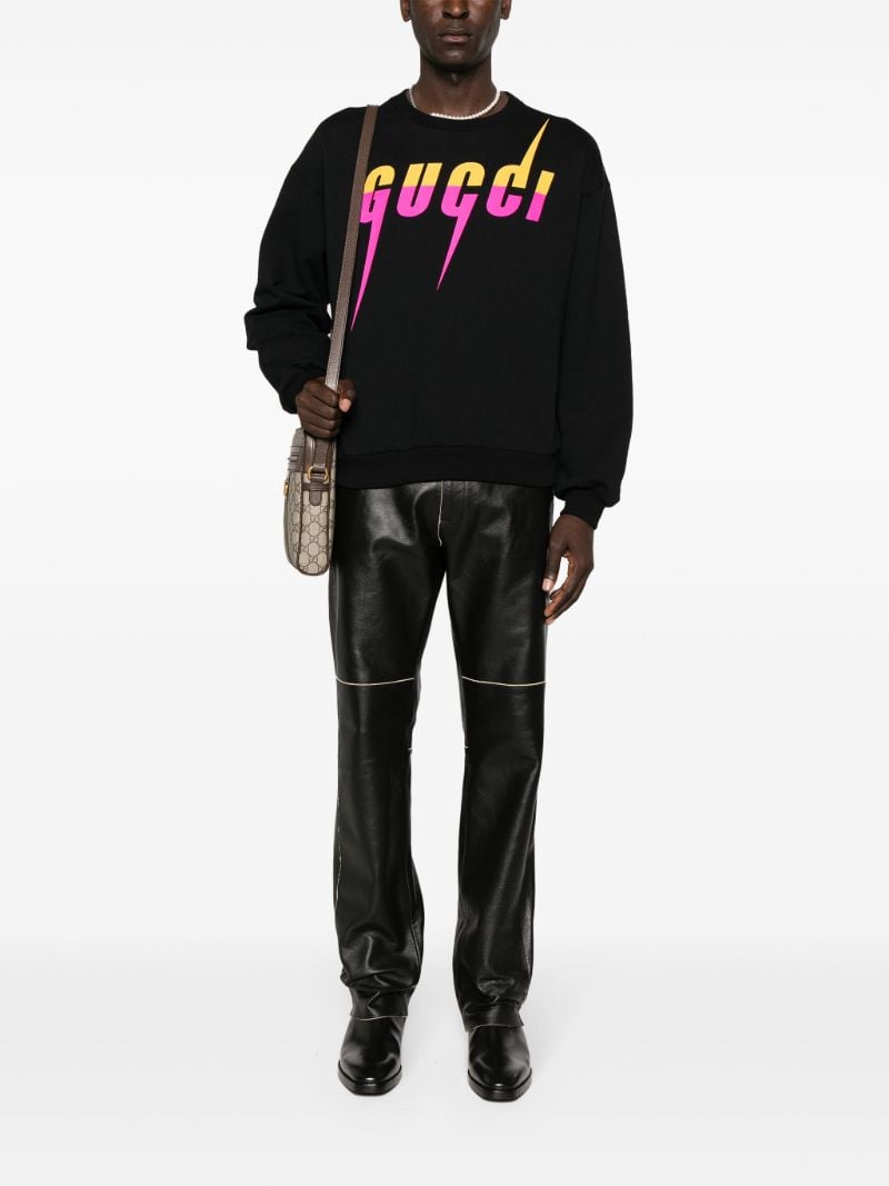 Black Logo Print Cotton Sweatshirt