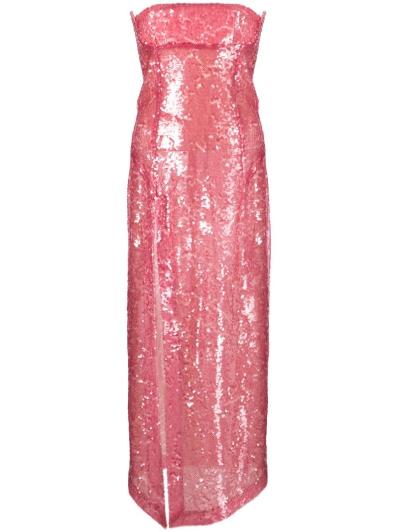 Pink Sequinned Midi Dress