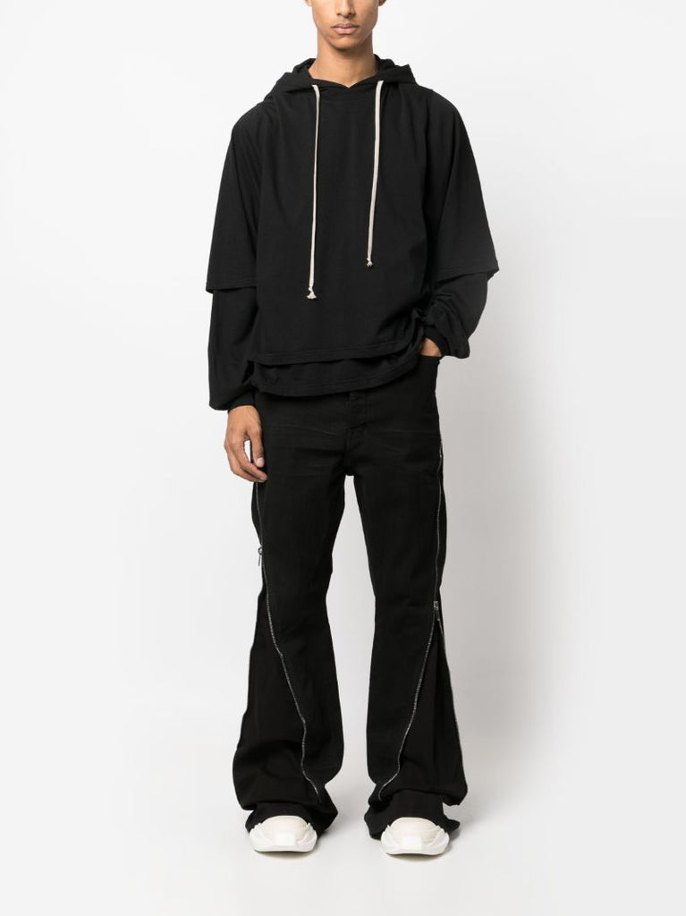 Black Hustler Layered Hoodie