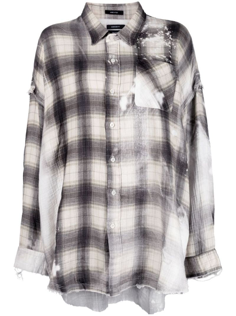 Grey Plaid Bleached Shirt