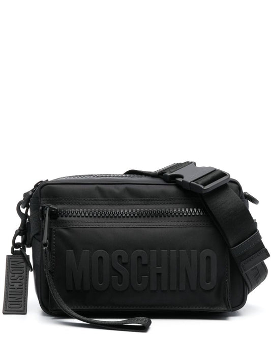 Black Logo-embossed Zipped Belt Bag