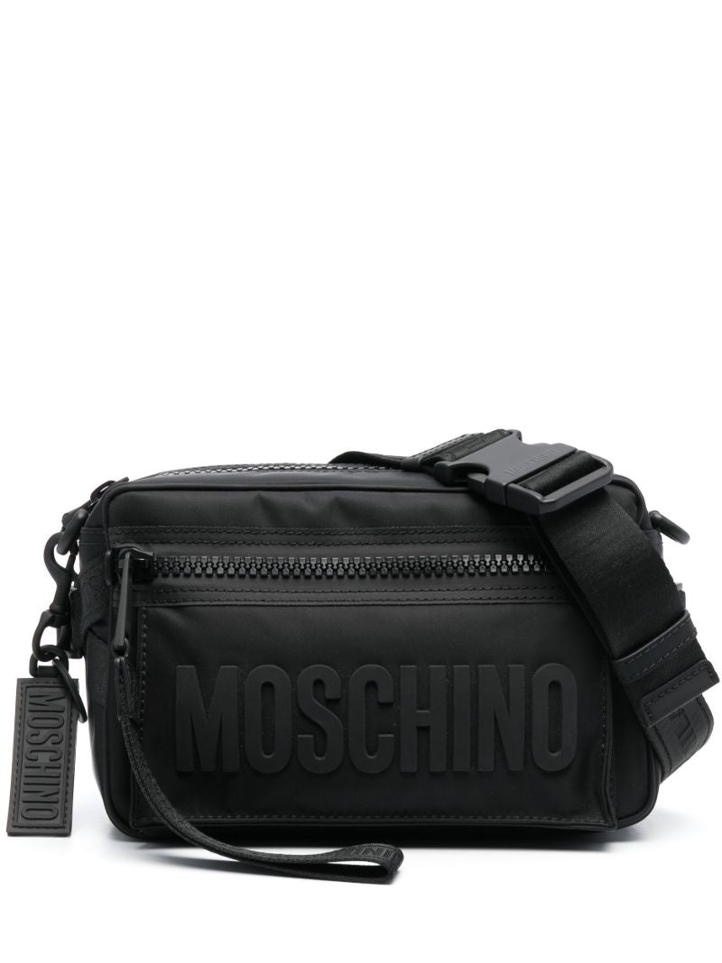 Black Logo-embossed Zipped Belt Bag