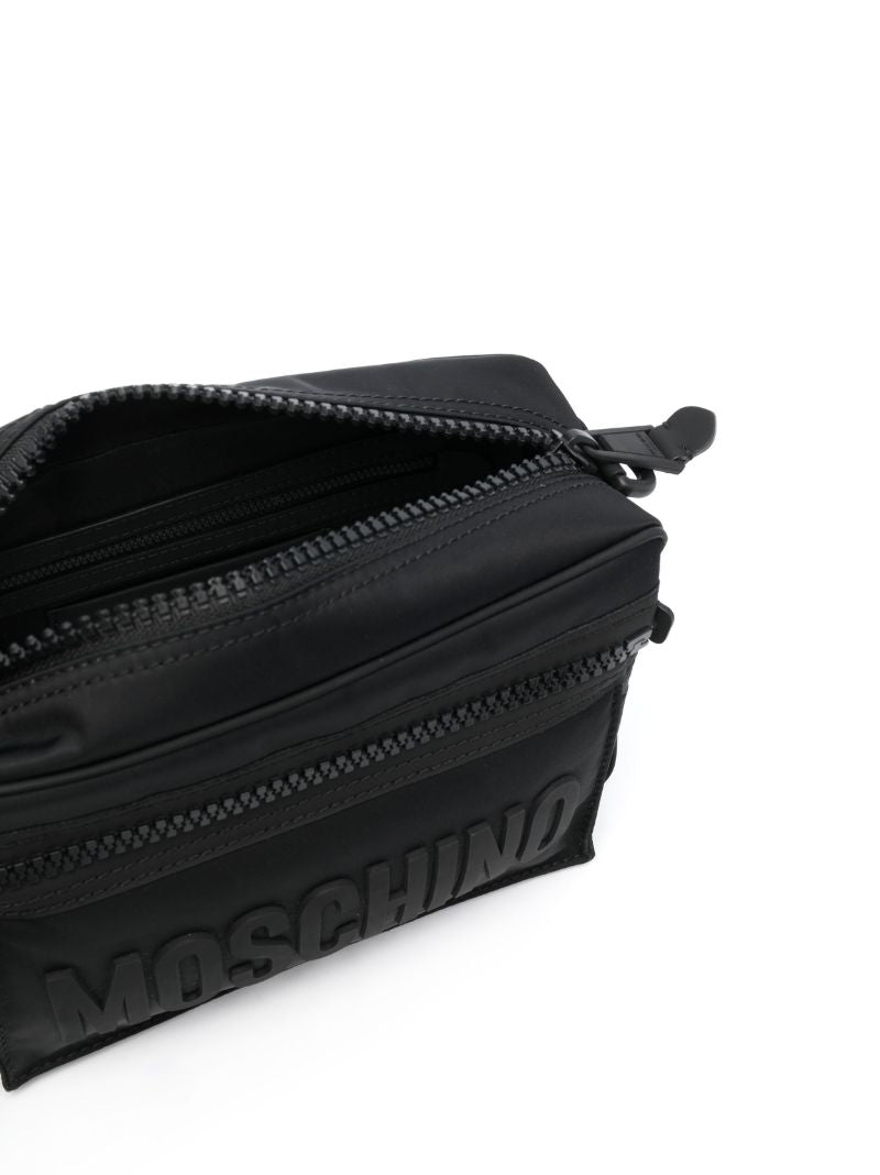 Black Logo-embossed Zipped Belt Bag