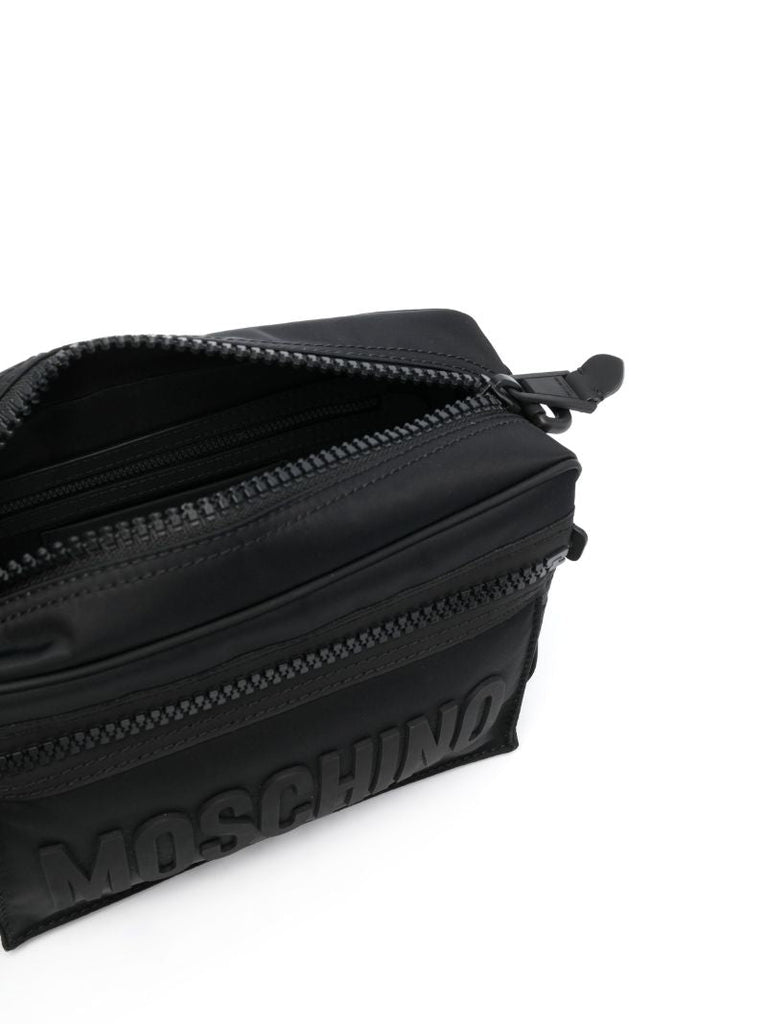 Black Logo-embossed Zipped Belt Bag
