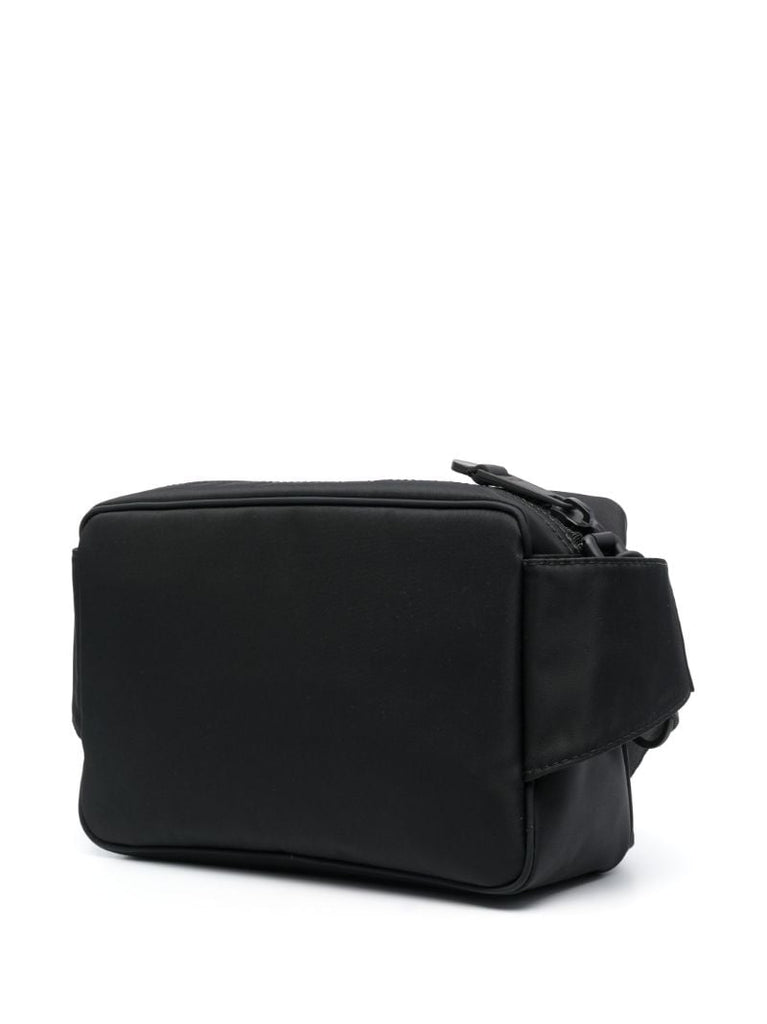 Black Logo-embossed Zipped Belt Bag