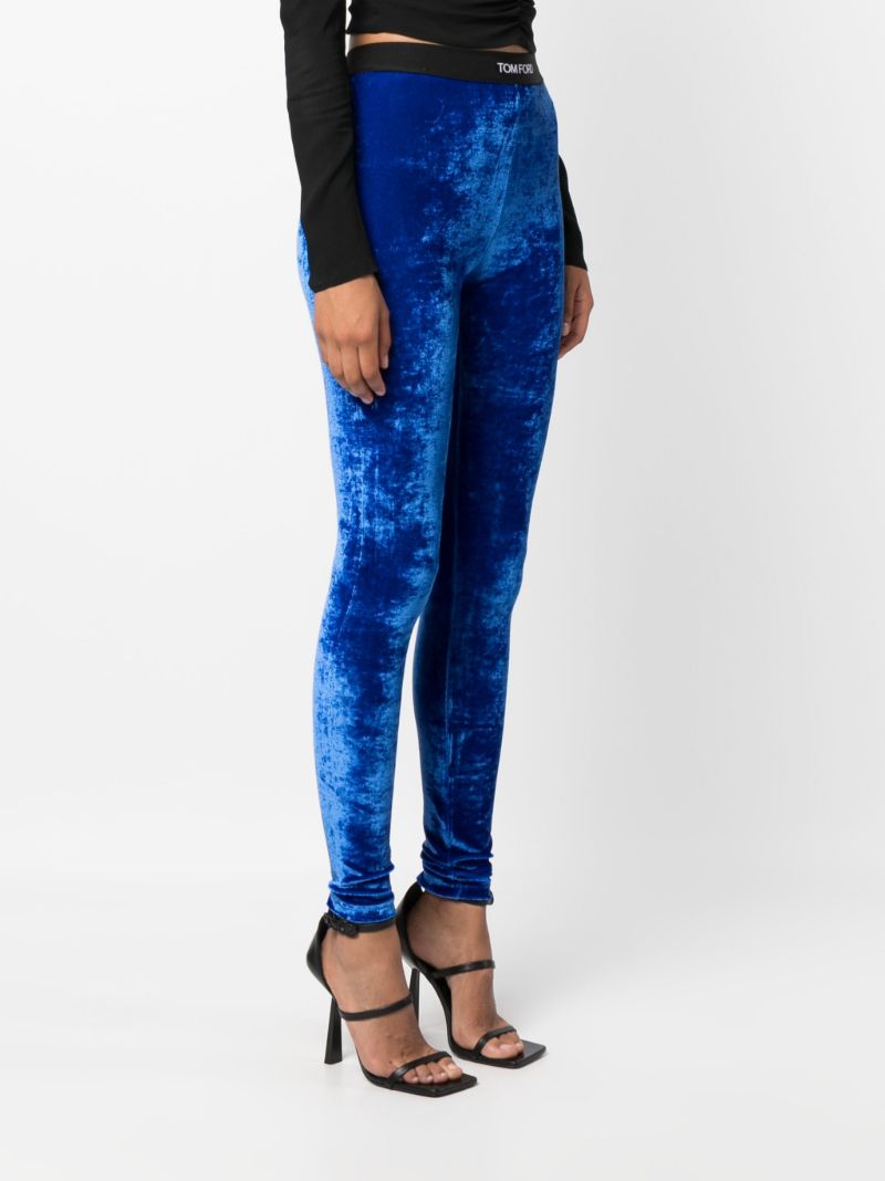 Blue Logo Waistband Leggings