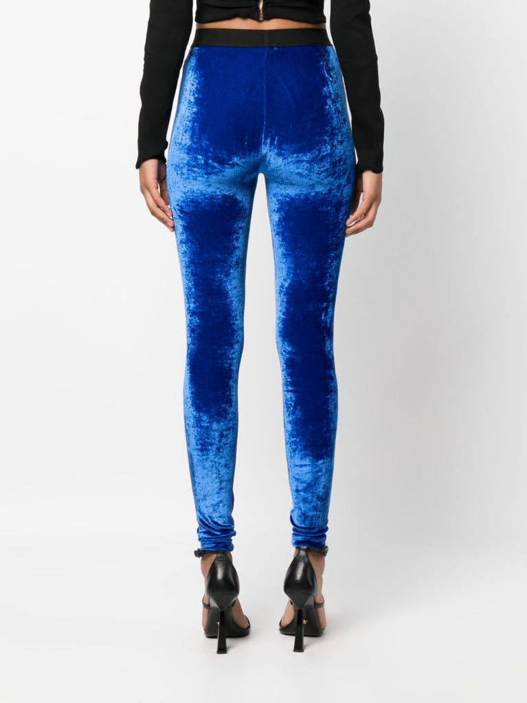 Blue Logo Waistband Leggings