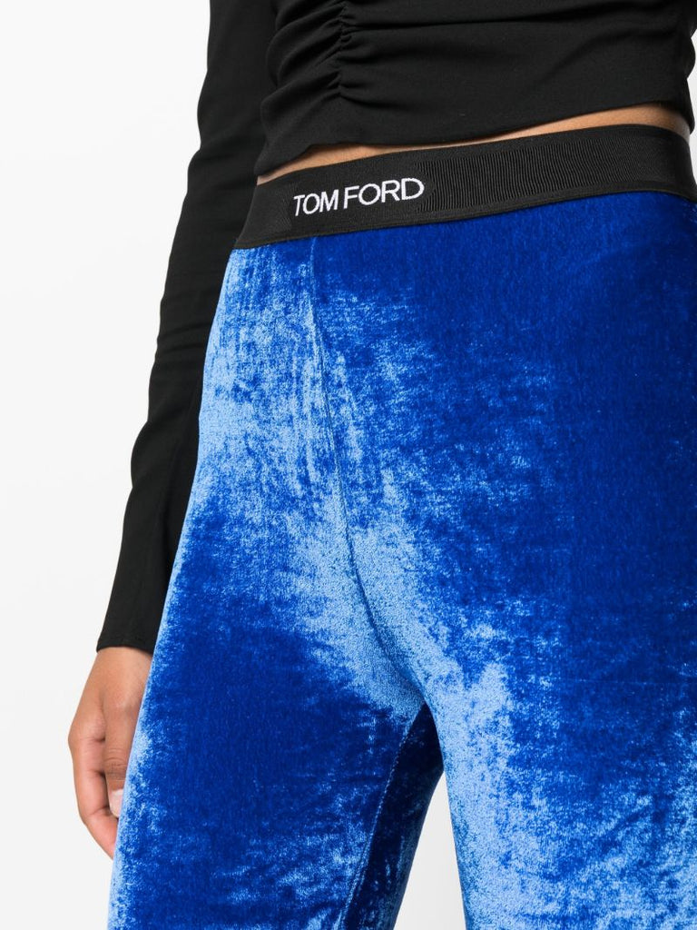 Blue Logo Waistband Leggings