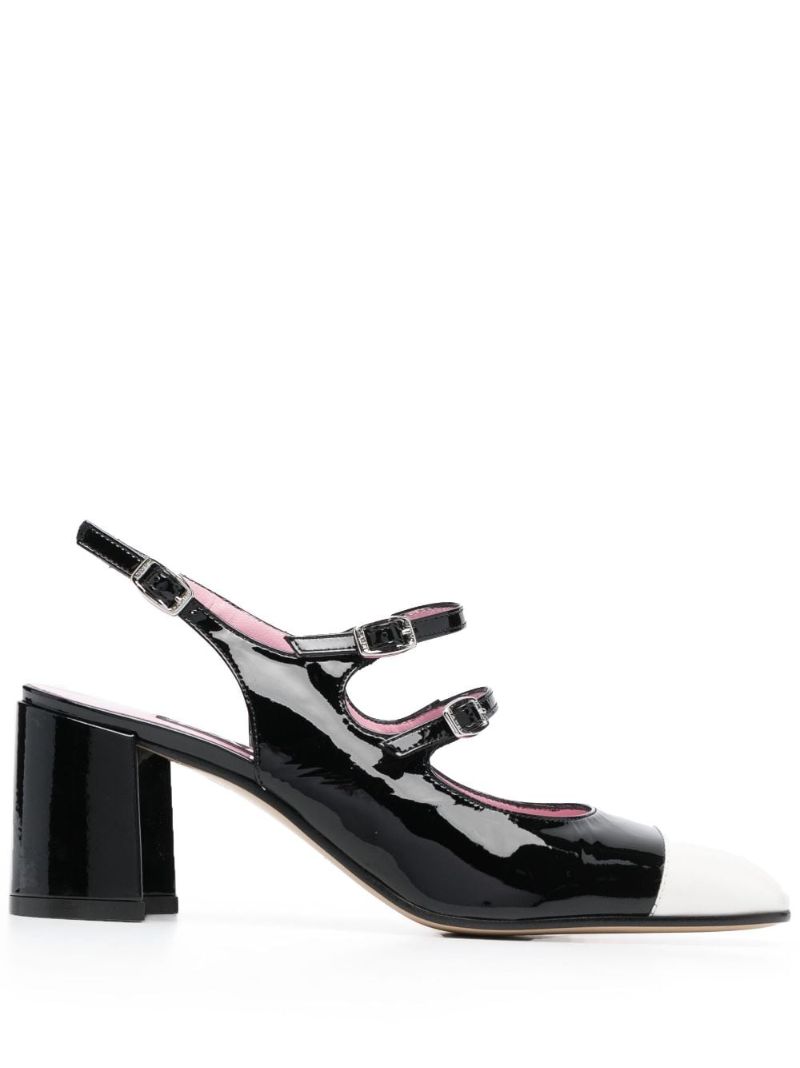 Black Papaya 65 Slingback Leather Pumps