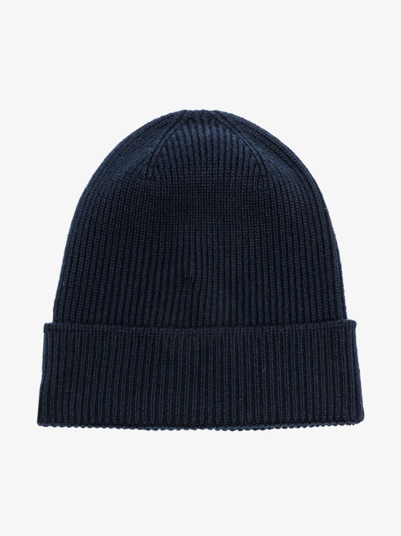 Blue Wool Beanie Hat
