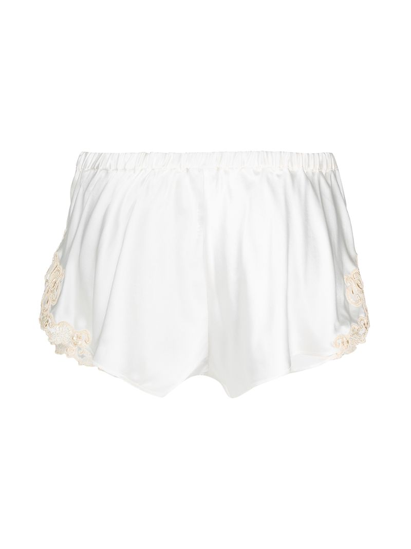 White Maison Silk Shorts
