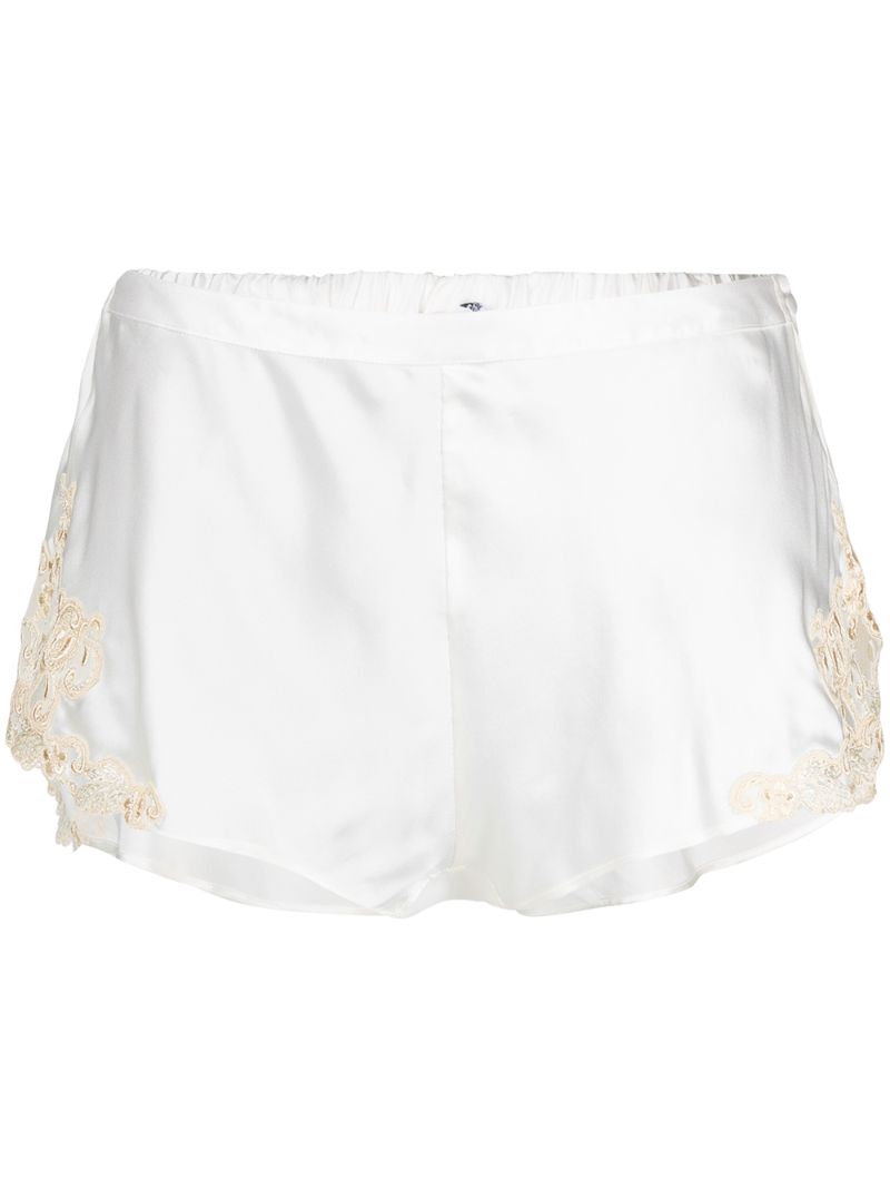White Maison Silk Shorts