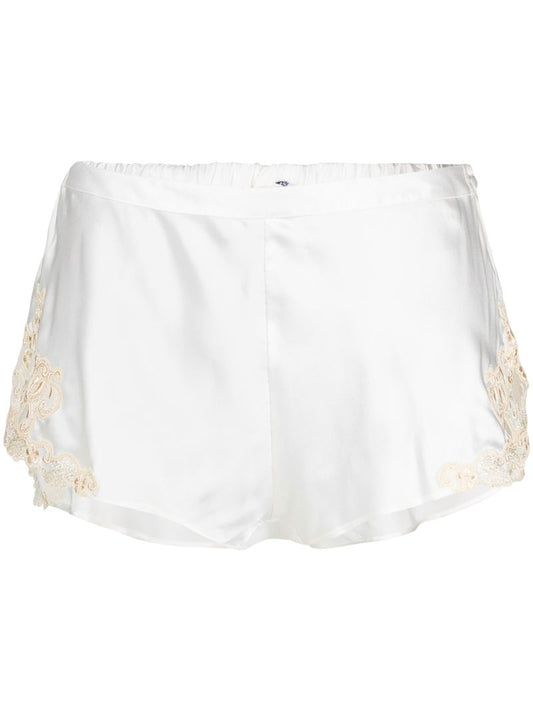 White Maison Silk Shorts