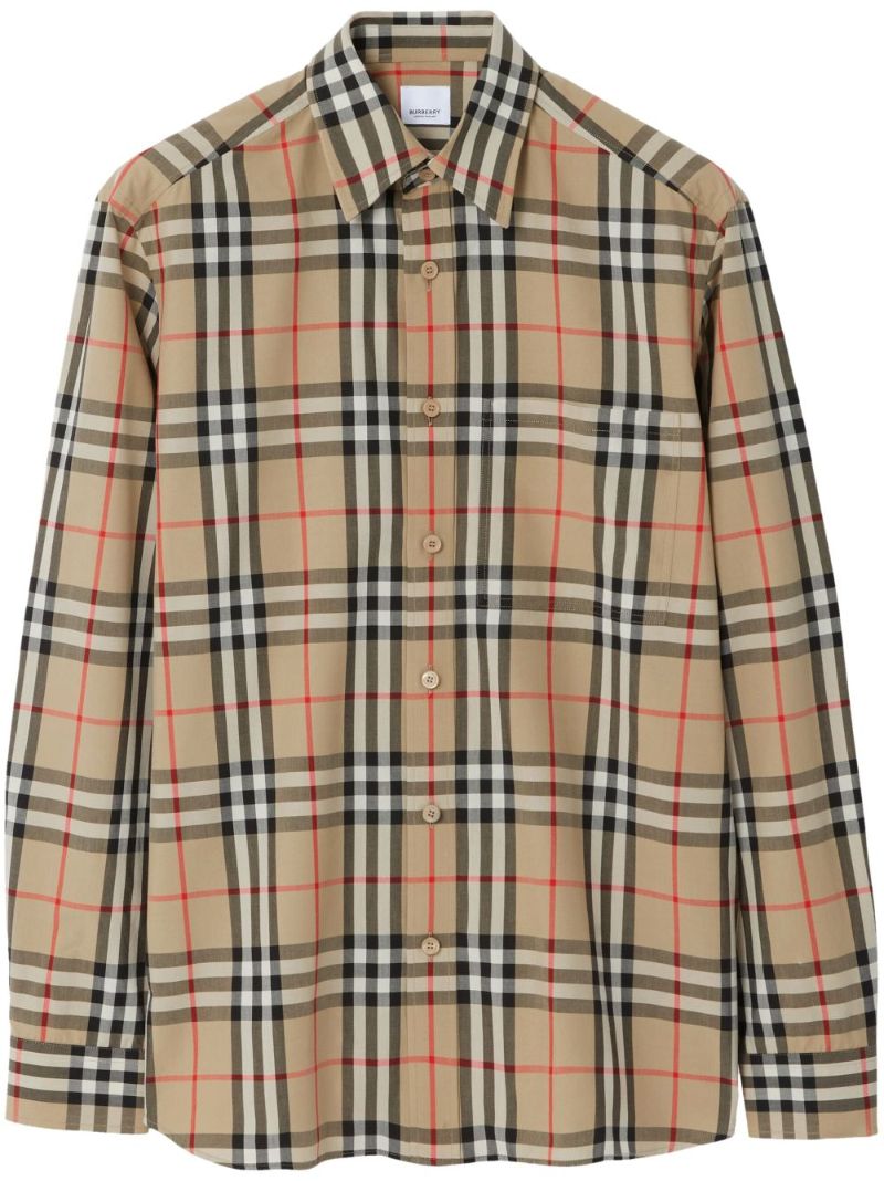 Neutral Vintage Check Cotton Shirt