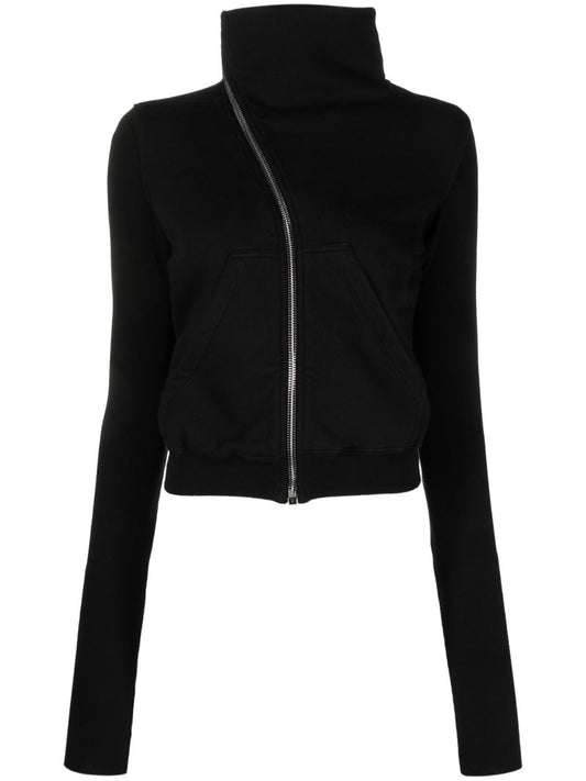Black Zip Detailed Sweatshirt
