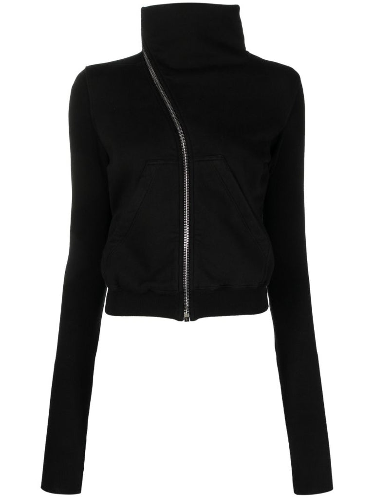 Black Zip Detailed Sweatshirt