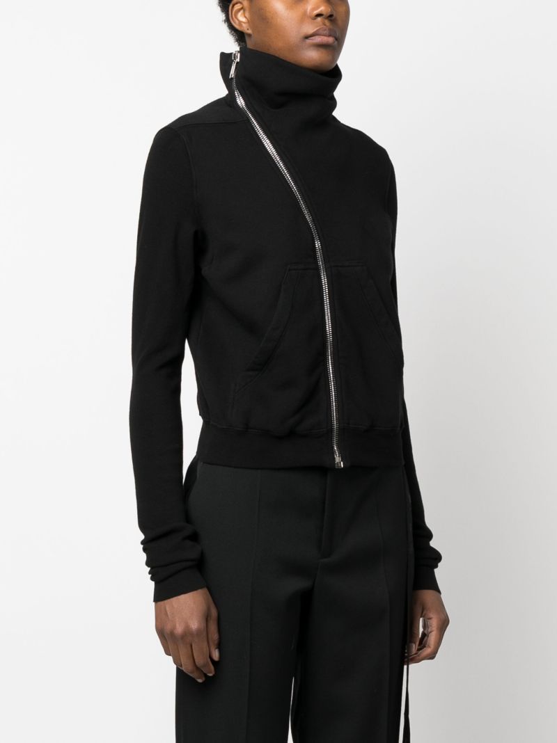 Black Zip Detailed Sweatshirt
