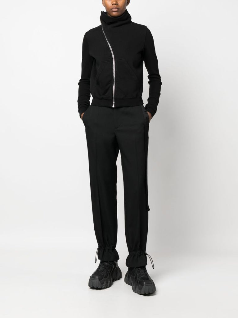 Black Zip Detailed Sweatshirt