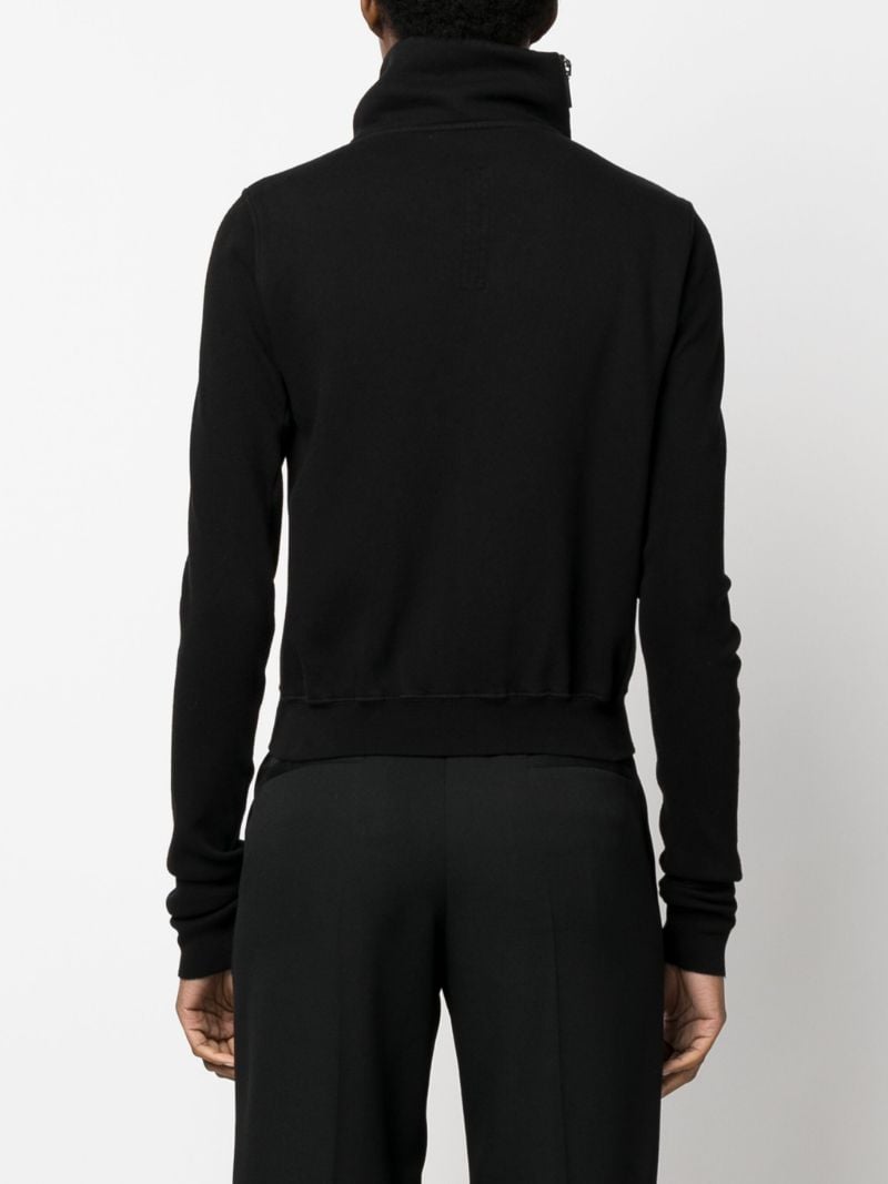 Black Zip Detailed Sweatshirt