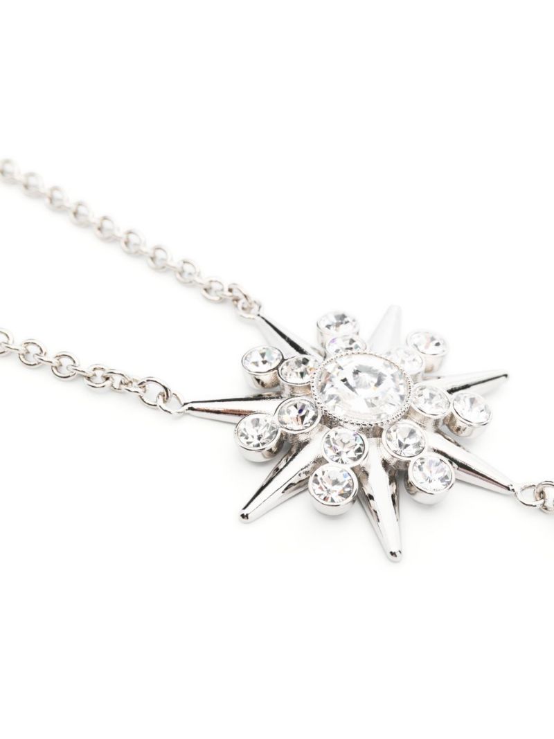 Silver-tone Flower Crystal Body Chain