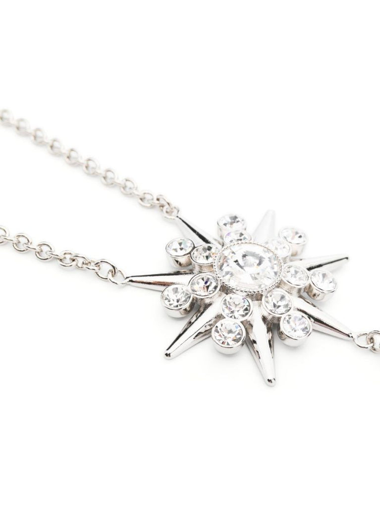 Silver-tone Flower Crystal Body Chain