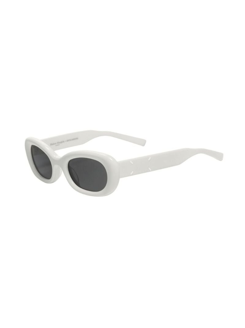 X Maison Margiela White Mm005 W2 Oval Sunglasses