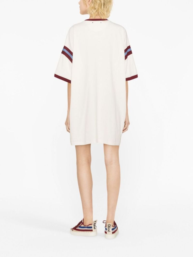 White Slogan-appliquÃ_x0083_Â© T-shirt Dress