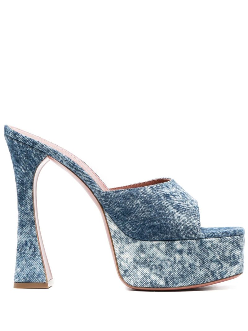 Blue Dalida 140 Platform Mules