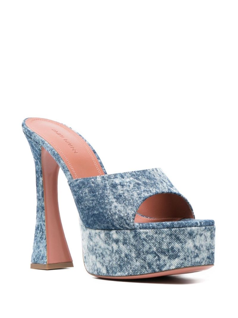 Blue Dalida 140 Platform Mules