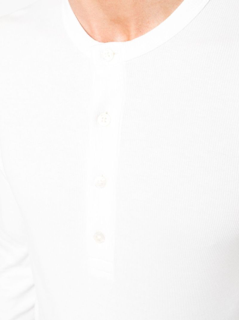 White Serafino Ribbed-knit Polo Shirt