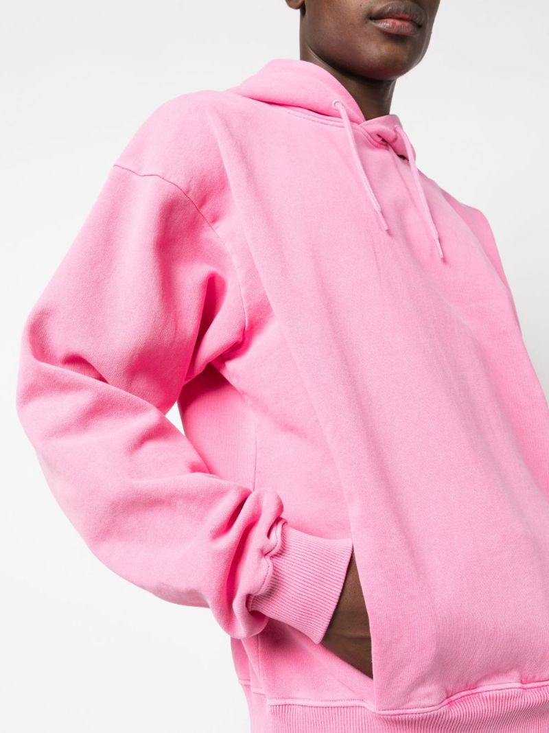 Pink Plain Cotton Hoodie