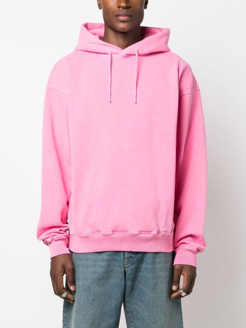 Pink Plain Cotton Hoodie