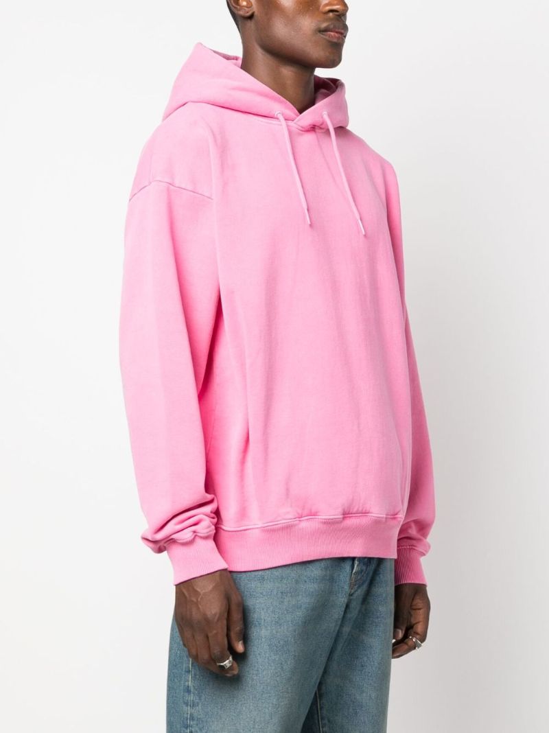 Pink Plain Cotton Hoodie