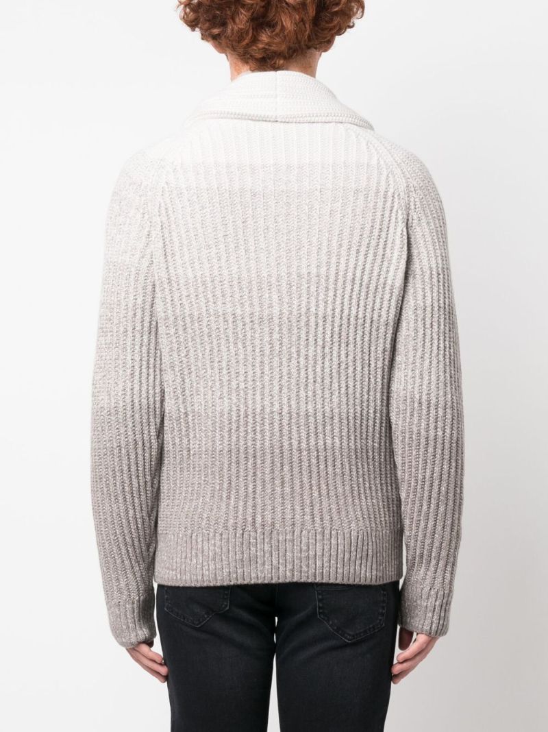 Grey OmbrÃ_x0083_Â©-effect Cashmere-blend Cardigan