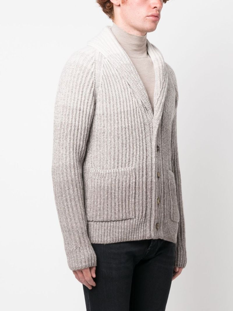 Grey OmbrÃ_x0083_Â©-effect Cashmere-blend Cardigan