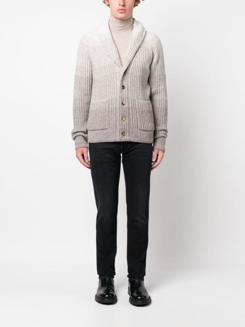 Grey OmbrÃ_x0083_Â©-effect Cashmere-blend Cardigan