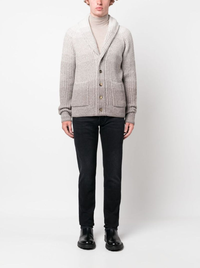 Grey OmbrÃ_x0083_Â©-effect Cashmere-blend Cardigan