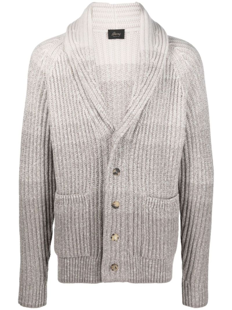 Grey OmbrÃ_x0083_Â©-effect Cashmere-blend Cardigan