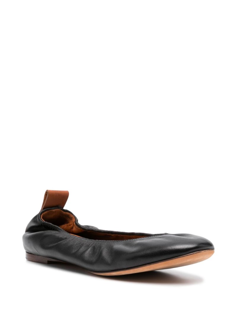 Black Ballerina Flat Leather Ballet Pumps