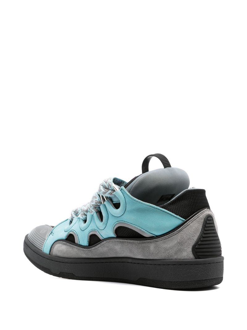 Grey Curb Leather Sneakers